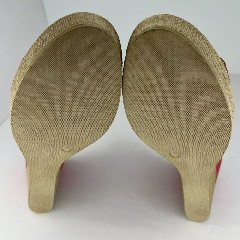 Tuscany by Easy Street Womens Red Easy Street Castello Size 8.5M Wedge Sandals